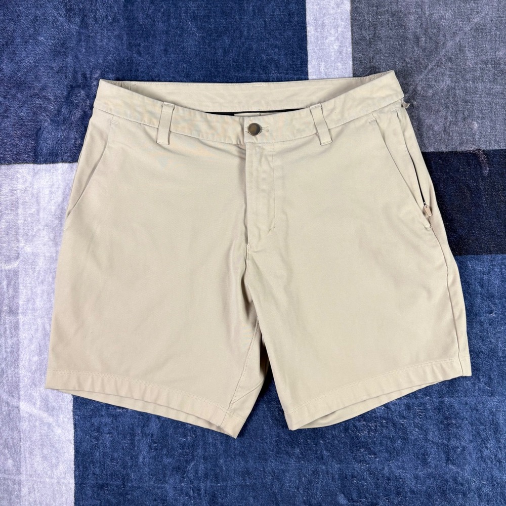 Lululemon Mens Commission Short 7 Warpstreme Khaki Tan Beige 31 LM7AWPS